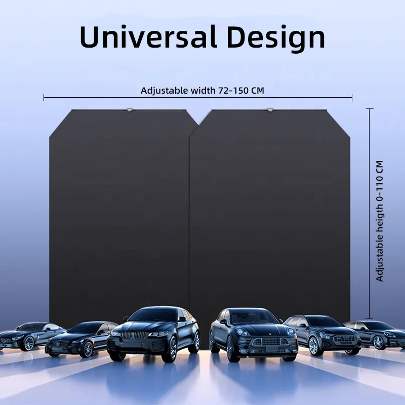 Retractable car sunshade, block UV rays & sun heat insulation, alloy dual bars adjustable car windshield sun shade