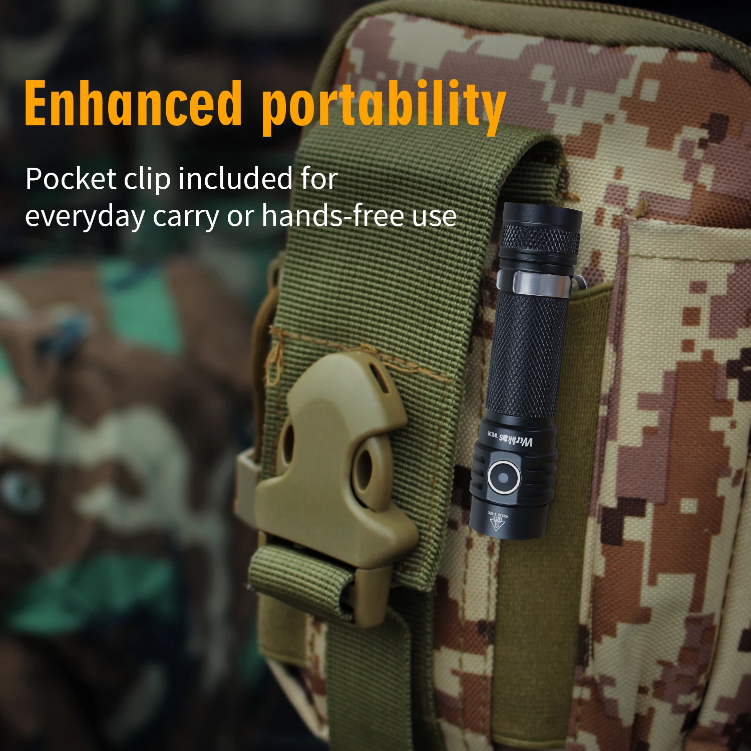 Wurkkos WK03 1800Lumen SST40 Super Bright EDC Torch Waterproof IP68 Pocket Light USB C Rechargeable Small LED Flashlight