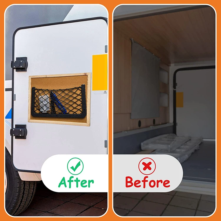 Универсальный держатель для автофургона, эластичный автомобильный органайзер, Сетчатая Сумка на заднее сиденье, карманная Сетчатая Сумка для хранения в автомобиле с винтом