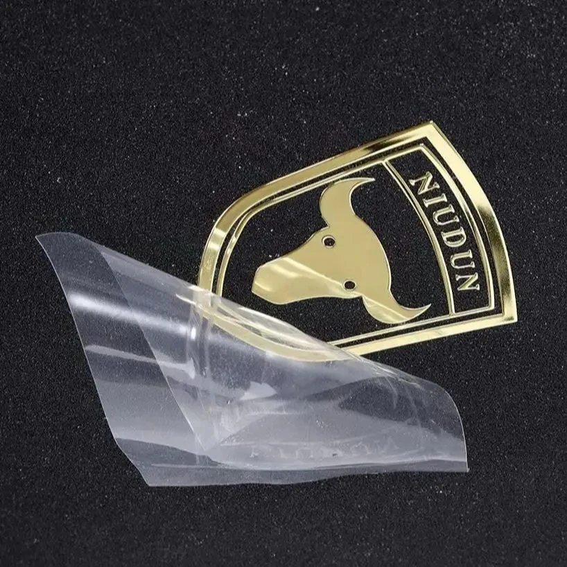 Custom Self-Adhesive 3D Logo sticker Gold Metal Nickel sticker Waterproof Sticker Custom uv transfer