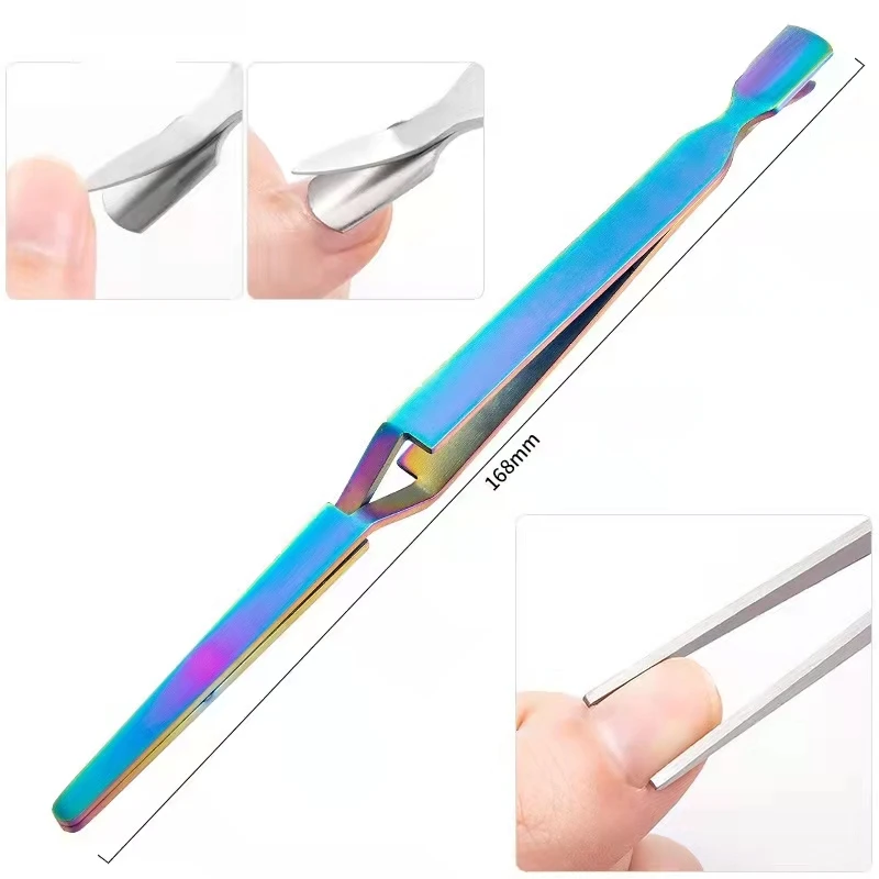 Nail Art Sculpting Clip Shaping Clip X-shaped Stainless Steel Tweezers Clip Extending Crystal Nail Sculpting Tweezers Nail tool