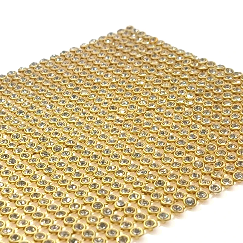 Crystal Mesh Fabric Rhinestone Metal Fabric Clothing for Dress and Decoration
