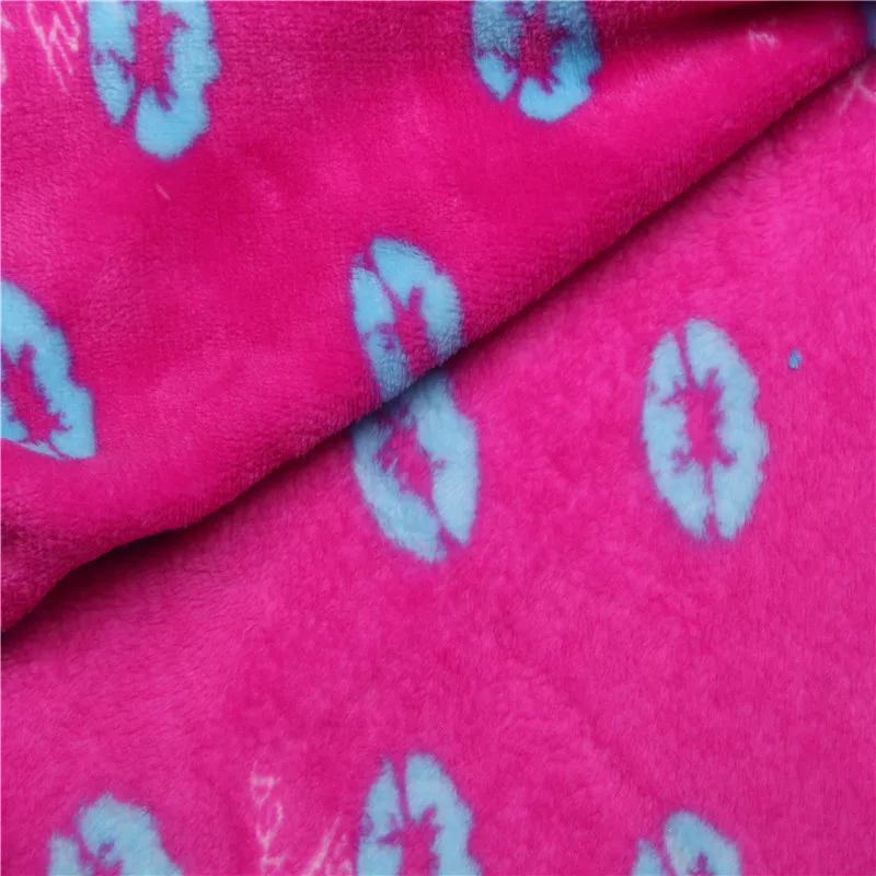 
Good Quality knitted pattern printed flannel fleece luminous fabric for pajamas 