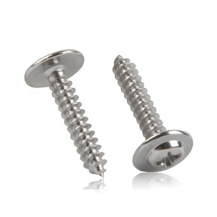 SS 304 316 Cross Recessed Pan Head Tapping Screws With Collar
