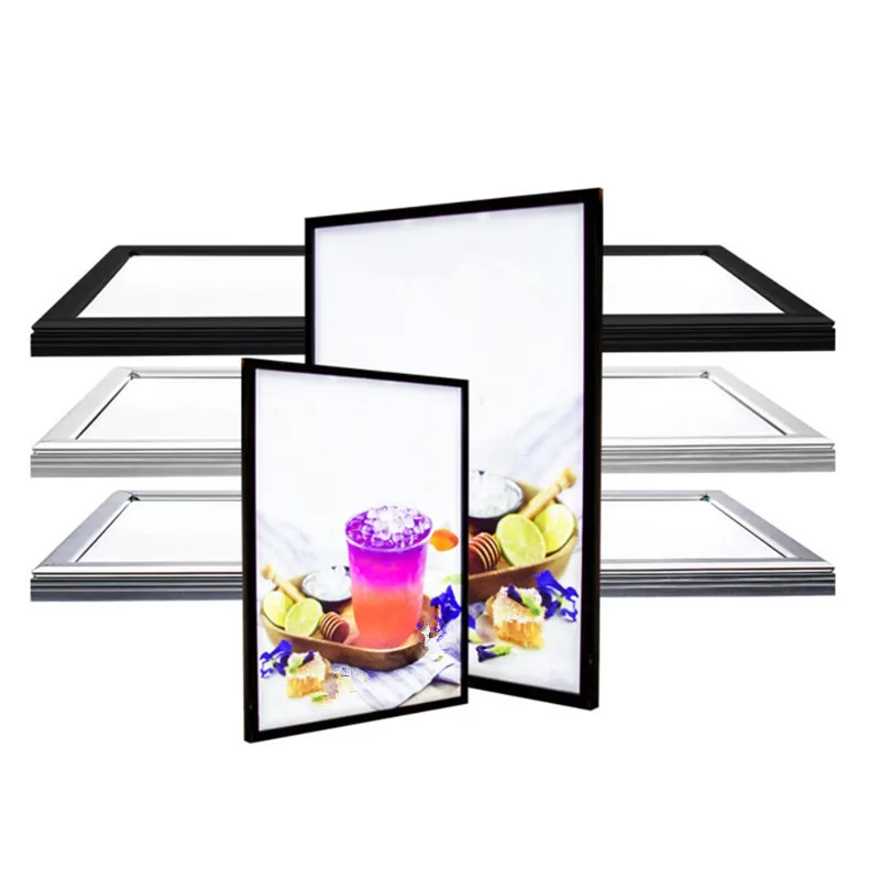 Customized LED Slim Lightbox Cafe Restaurant Poster Frame Indoor Wall Light Box Company Signboard