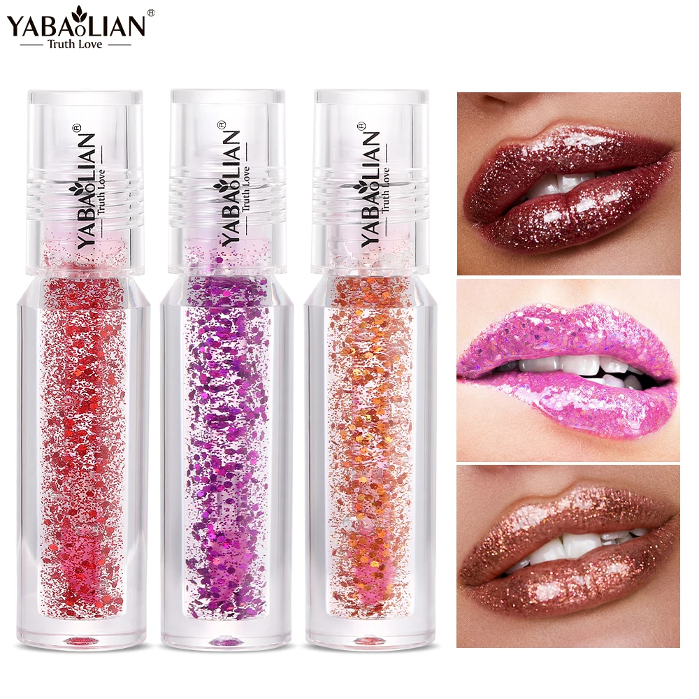 NEW Color-changing Sequins Lip  Gloss  Liquid Lipstick  Glossy Lips Moisturizing Lasting Color Private Label Factory