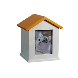 Wholesale low price with photo frame style pine pet cat and dog cremation bone ash wooden box