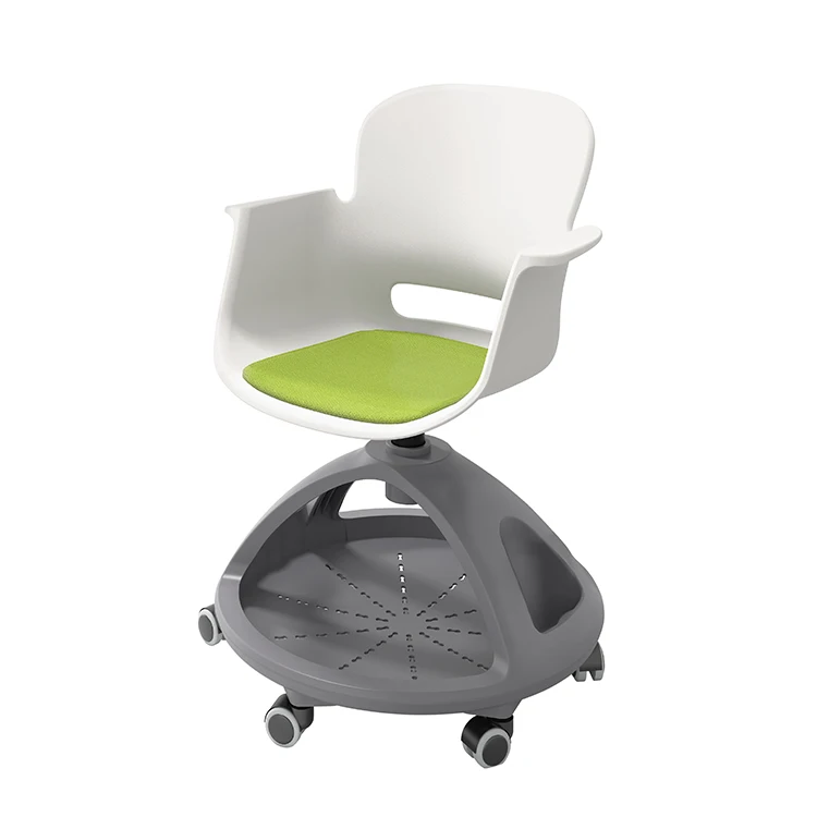 Student Chair With Writing Tablet School Classroom Chairs With Wheel 360 Swivel Chair With Writing Pad