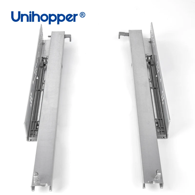 Unihopper 3 Fold Channel Adjustable Hidden Telescopic Rails Soft Close Undermount Concealed Drawer Slide