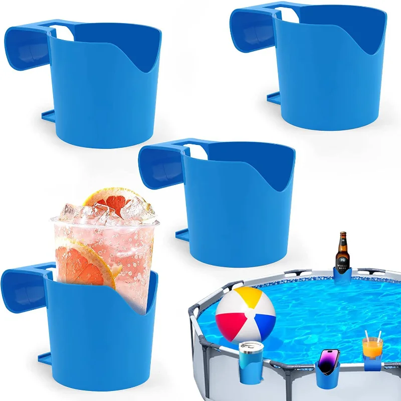 Plastic Pool Cup Holder No Spills Pool Drink Holder For Wine & Beverages Round Poolside Cup Holder for Above Ground Pools