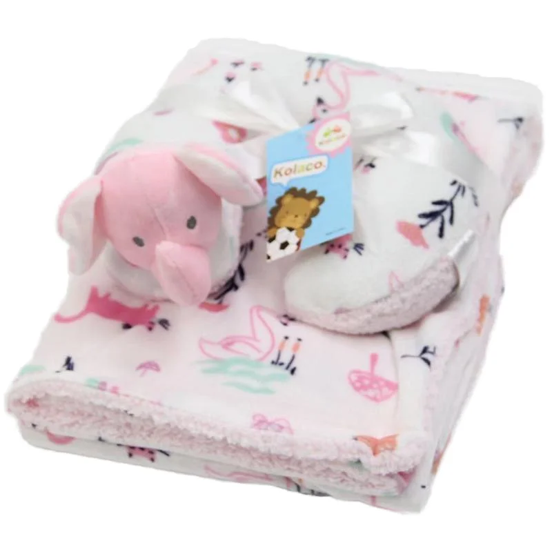 Unisex 200TC Super Soft 3D Animal Bedding Set 200TC Neck Pillow Plush Blanket Summer Knitted Floral Character Baby Bedding