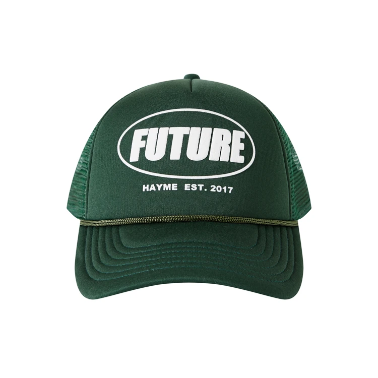 Customise Foam Trucker Hat Rope Puff Print 5 Panel Mesh Hat And Trucker Cap