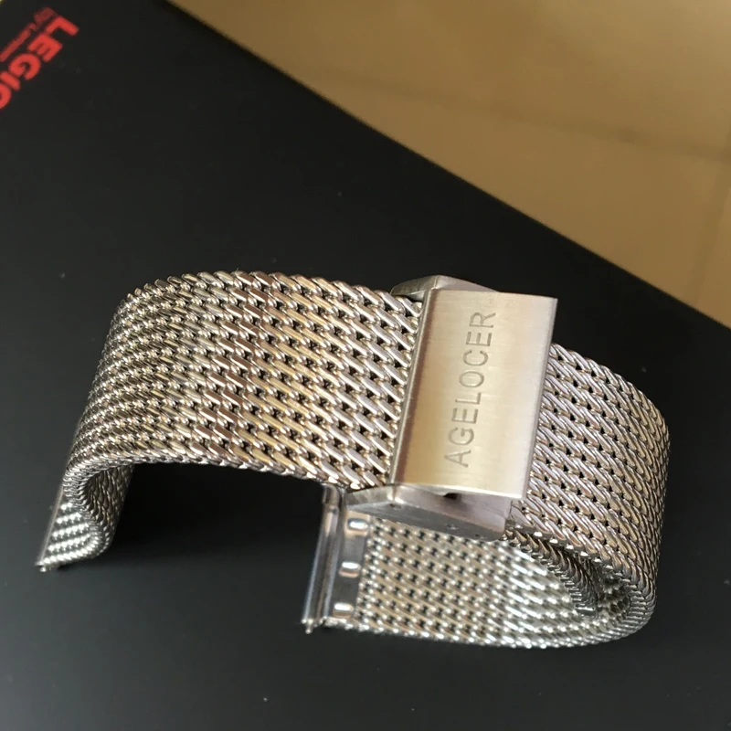 
AGELOCER Original Watchband 20mm Milanese Fashion Stainless steel mesh watch strap 316L Stainless Steel Wrist Watch Band Strap 