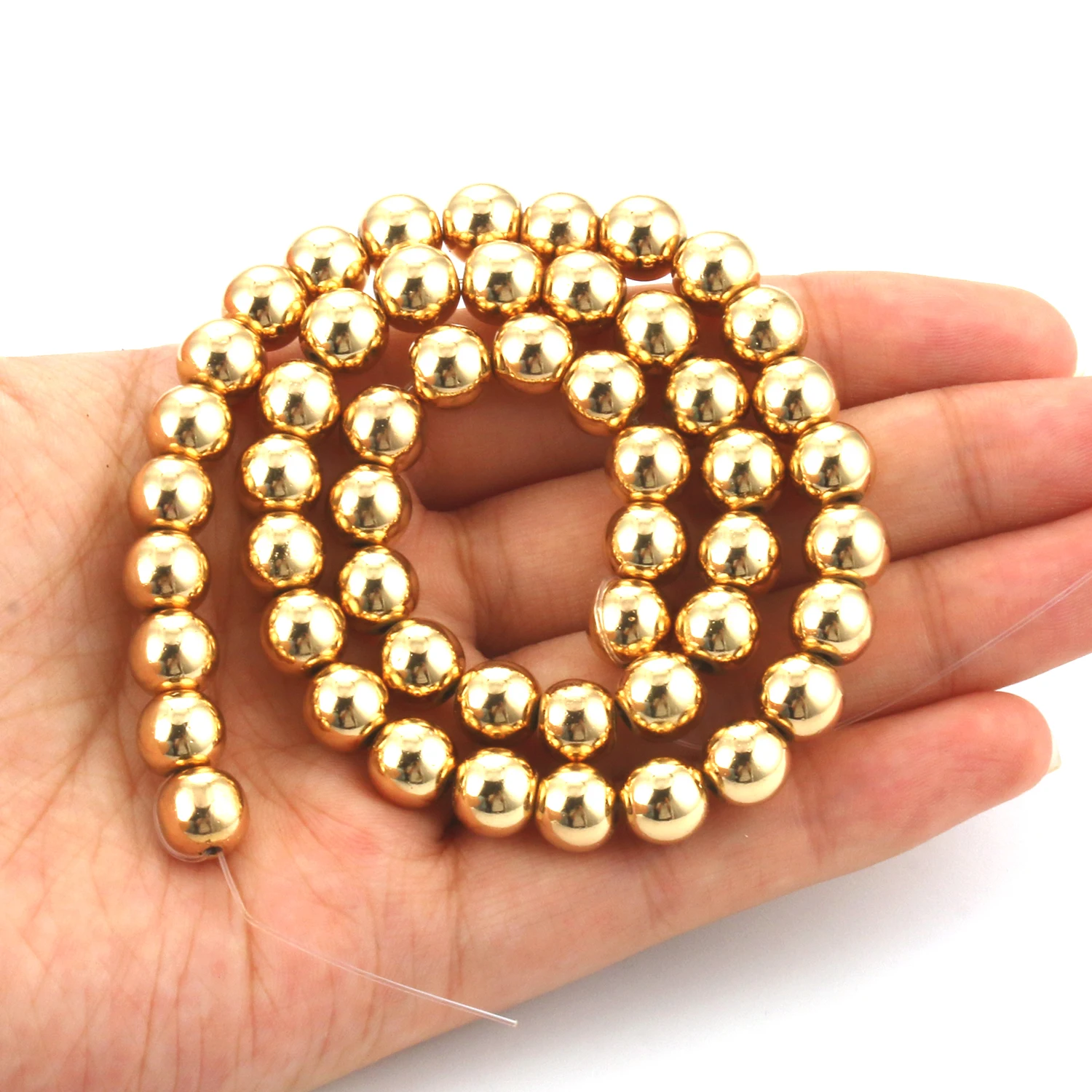 14 Gold Plating Irregular Hematite Beads Round Disc Cube Heart Shape Loose Natural Stone Beads for Jewelry Making DIY Bracelet