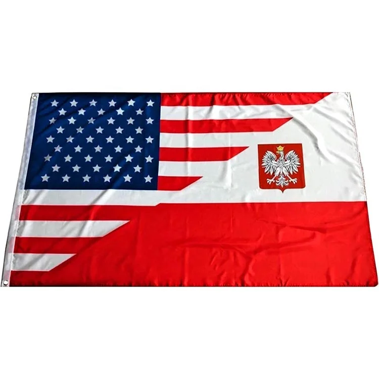 Флаг польский Американский 3x5 футов флаг дружбы Американско-польский Орлан