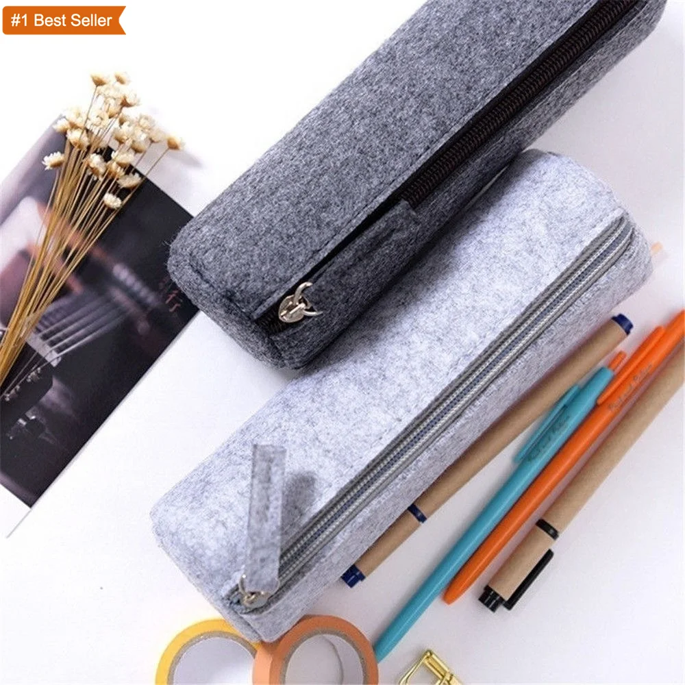 Promotional Gift Minimalist Style Felt Pen Bag Design Simple Personality Student Stationery Storage Bag Cool Pencil Case