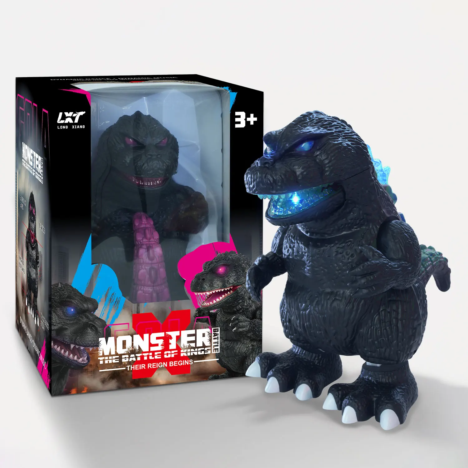 Unisex Little Gora Monster Han Pet Toy PVC and Plastic Cartoon Lights with Sound Effects Fun Animal Entertainment