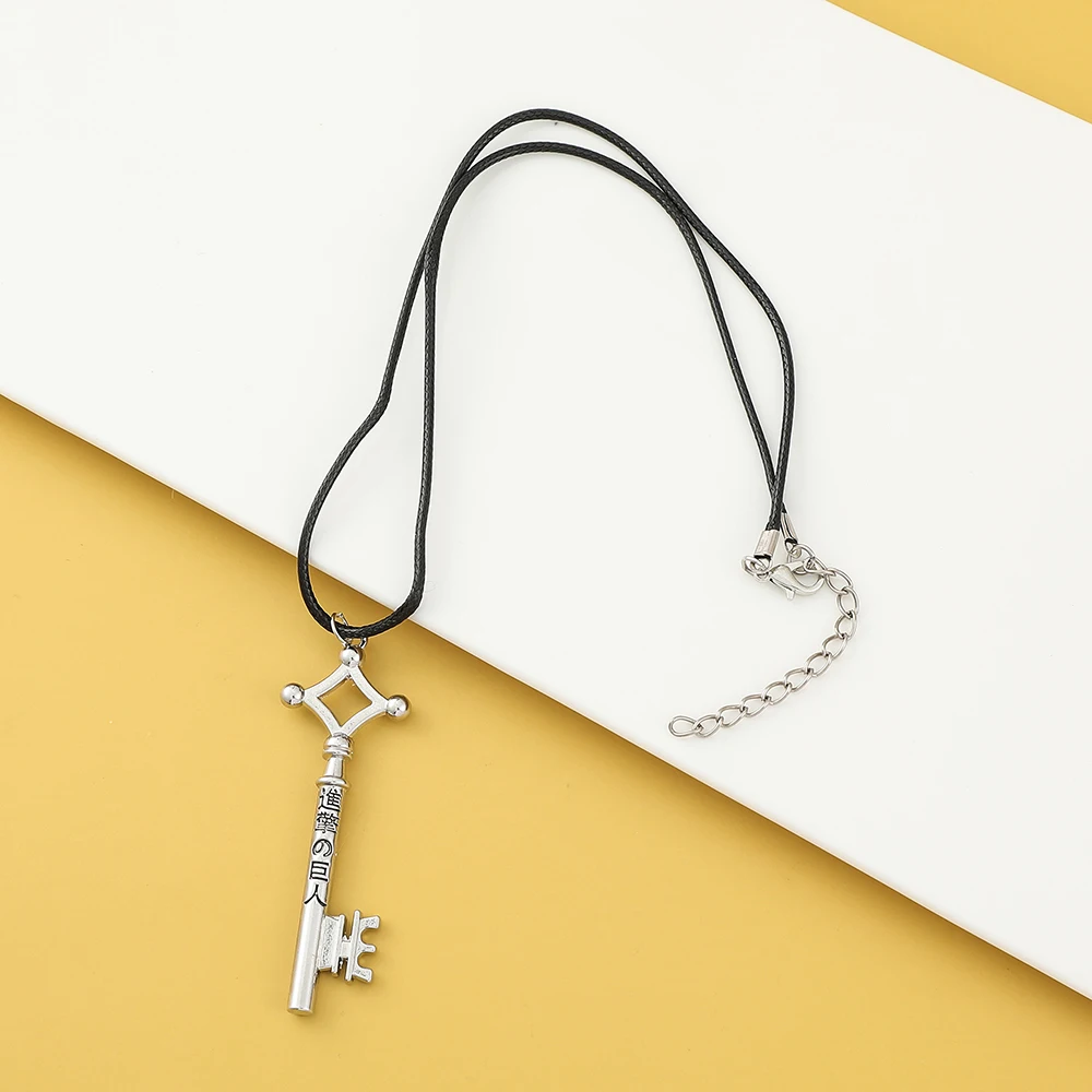 Anime Attack On Titan Allen Key Necklace Leather Pendant Anime Peripheral Necklace For Women Men