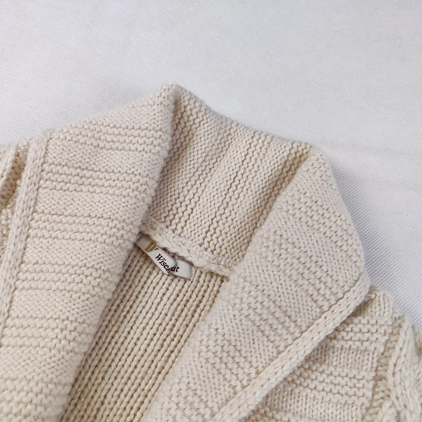 Oversized Knit y2k button striped pattern raw edge V neck  Jacquard Knitted Sweater Coat