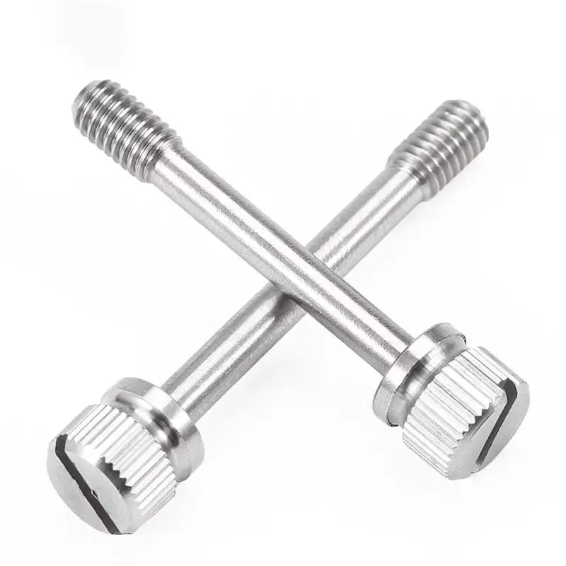 GB839 304 Stainless Steel M2/M2.5/M3/M4/M5/M6/M8 Custom Knurled Thumb Screws With Waisted Shank Non-falling Slotted Lock Screw
