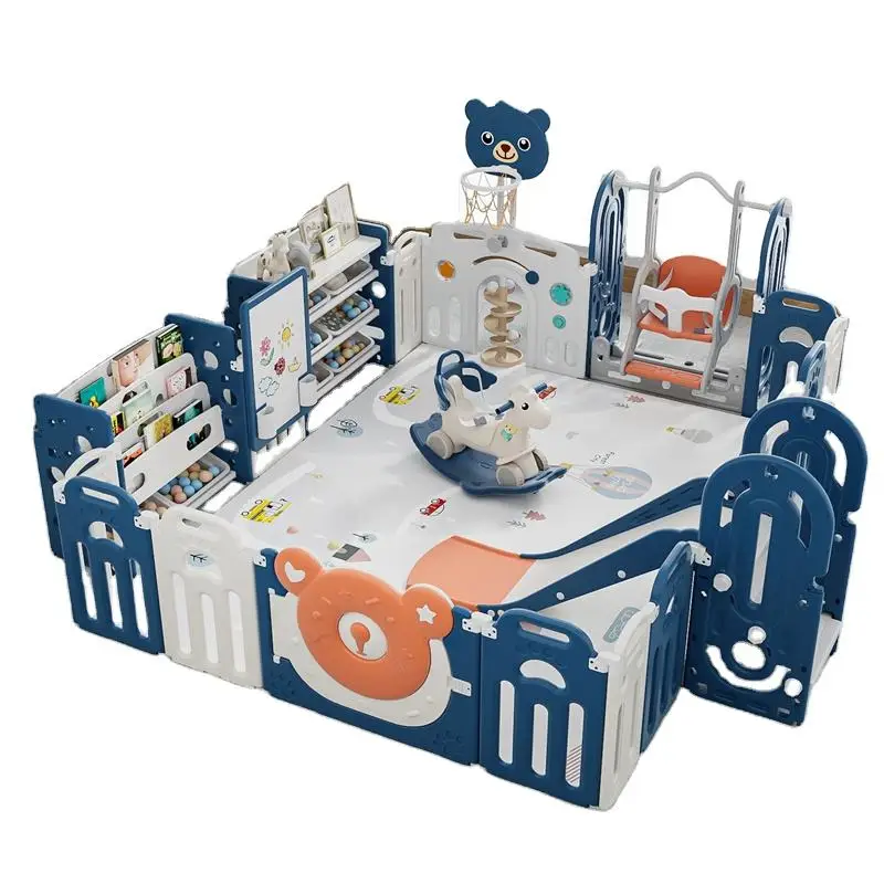 Luxury Kids Playpens Baby Safety Plastic Folding Fence Children Portable Playyard Slide Corral Para Bebe Indoor Playpen For Baby