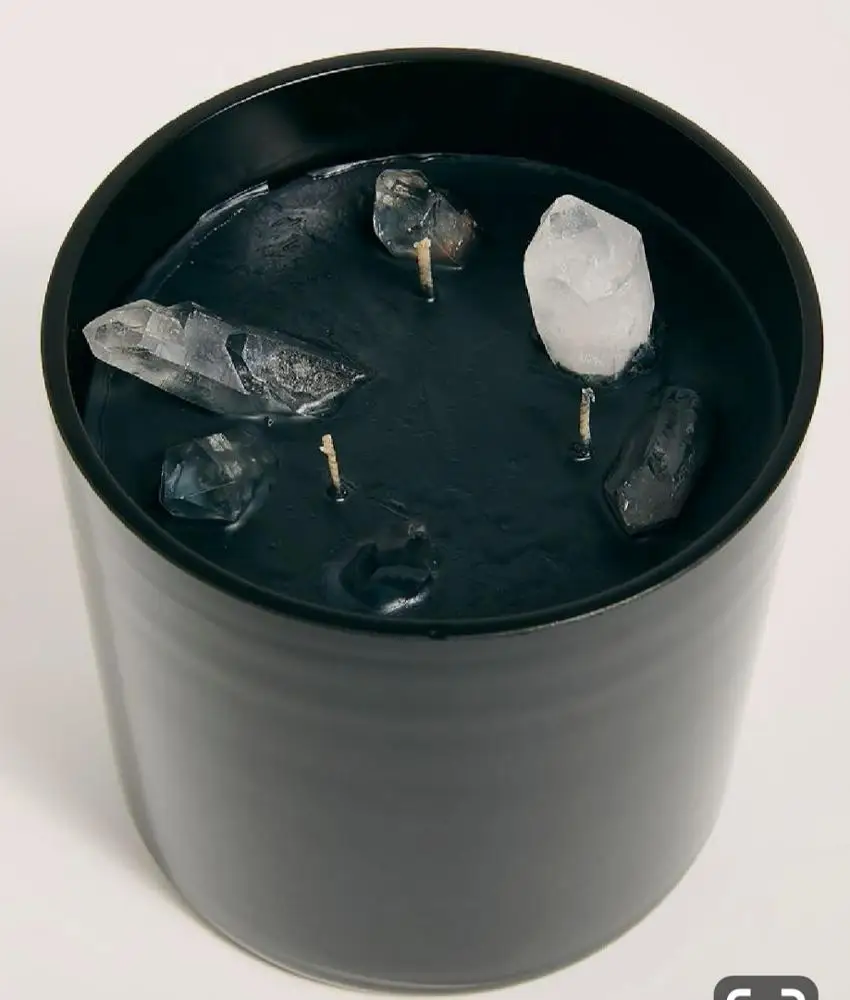 
classic glass Gem crystal healing soy wax scented candle luxury glass jar 