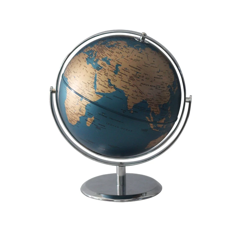 Wholesale World Map Ball Teaching Art Crafts Globe English Version Alloy Table Decoration Earth Globe Decorative