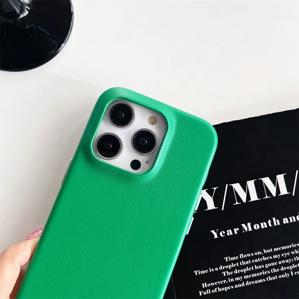 FCT Niche Solid Color Plain Fashion Pure Best Selling Pu Leather Custom Full Case Factory Phone Case For Iphone 14 15 16 Pro Max