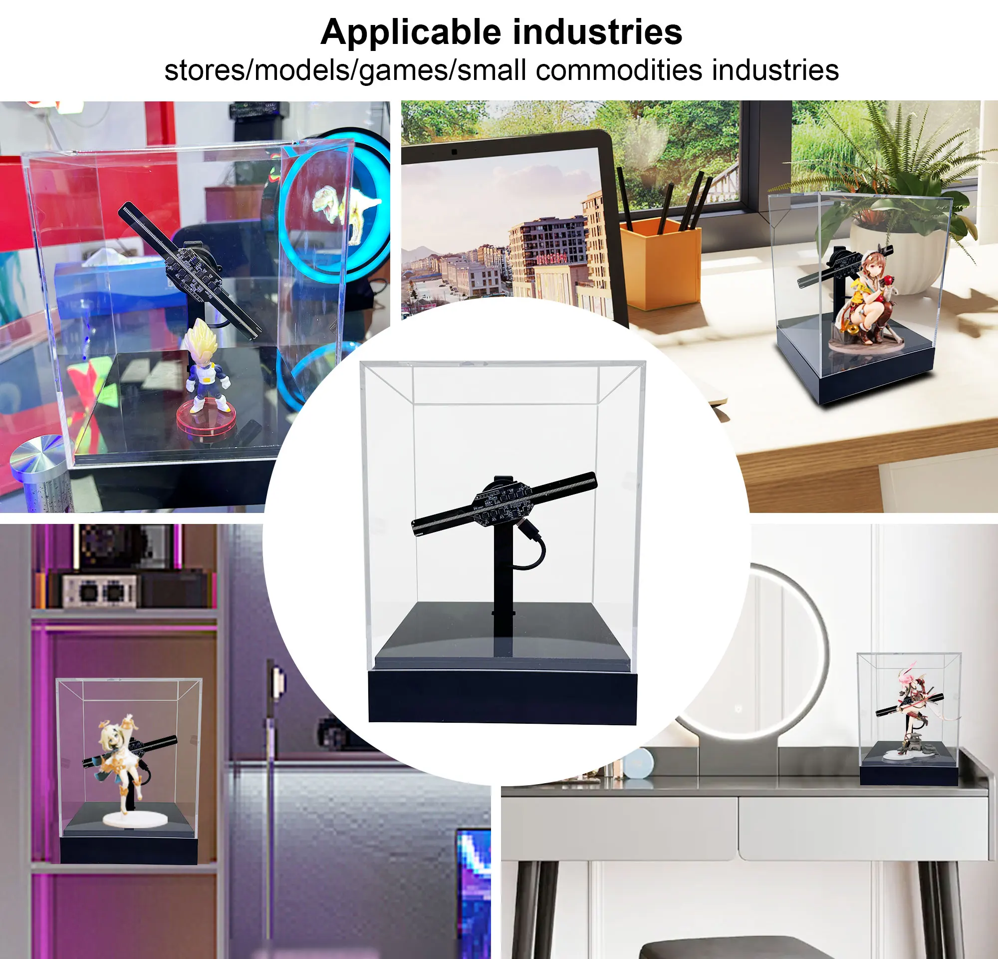 Indoor 3D Hologram Fan Action Figure Removable Display Case Hologram Equipment 3D Fan Hologram For Figure Exhibition