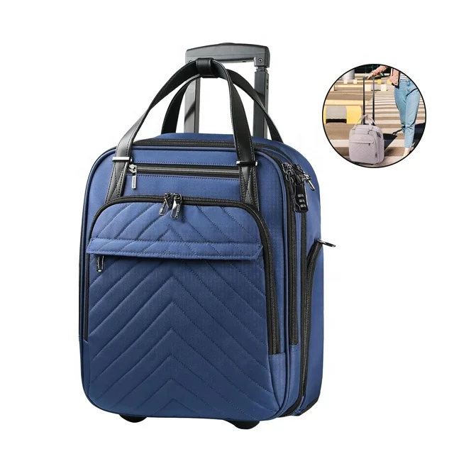 Carry On Underseat Overnight Luggage Suitcase Rolling Laptop Bag with Wheels Rolling Briefcase for Women for Women