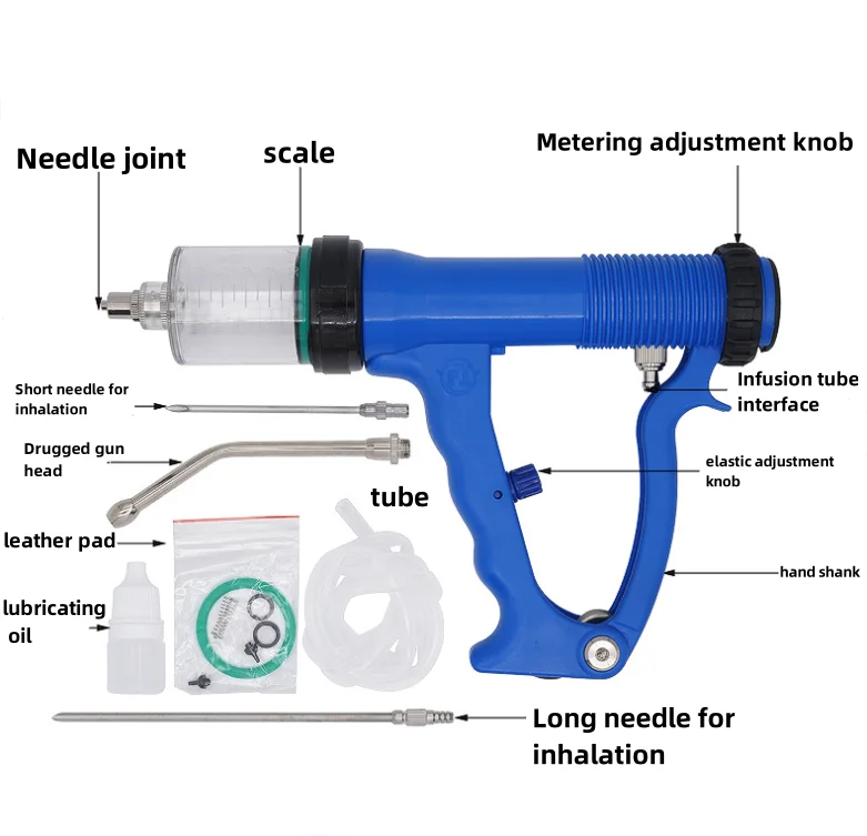 Veterinary Equipment Automatic self-filling Syringe Plastic Continuous Medicine Drencher Gun Veterinary Automatic Drench Guns