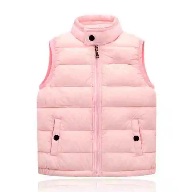 Осенне-зимний пуховой жилет для девочек, уличный теплый жилет, детская одежда в европейском и американском стиле, оптовая продажа