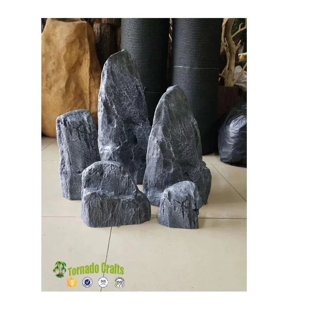 GARDEN DECOR FAUX ROCKS FOR WALL DECORATIVE ARTIFICIAL FIBERGLASS STONES