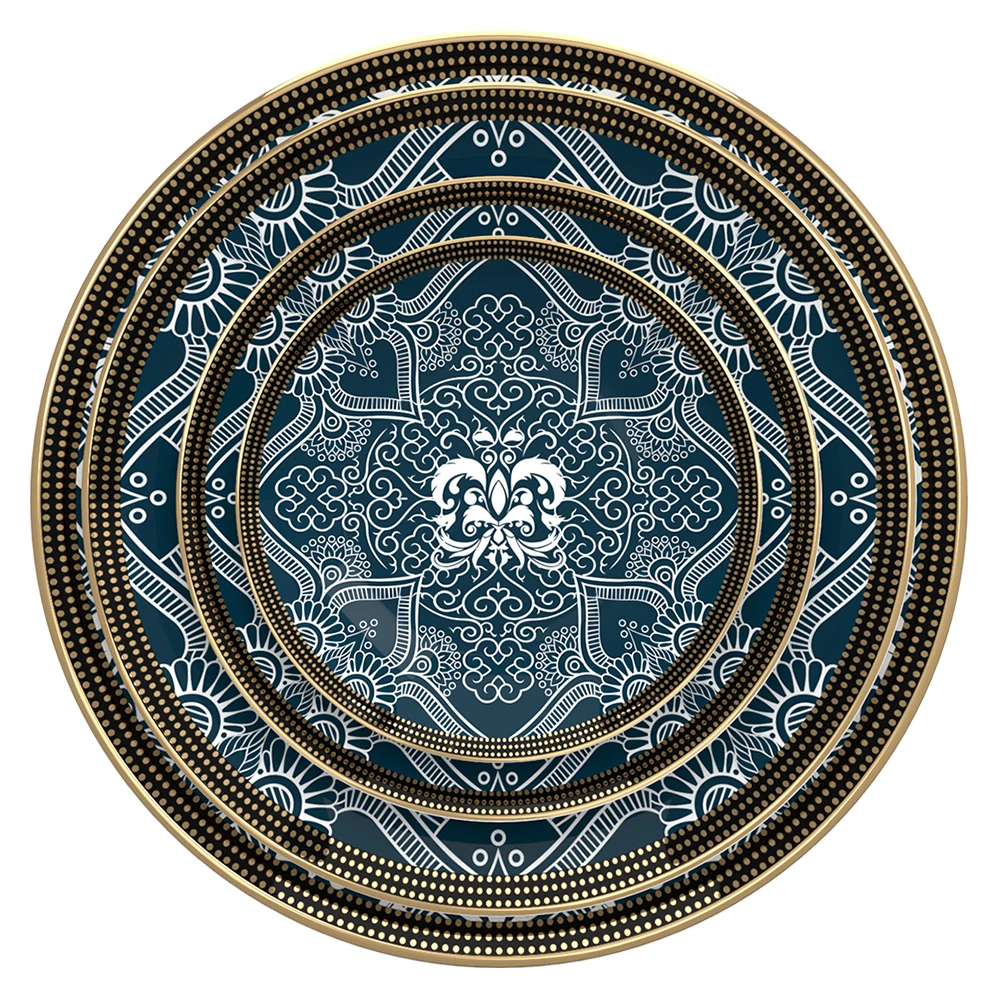 Modern round Bone China Dinner Set Popular Wholesale Five Star Hotel Crockery for Parties Sustainable and Stocked Plate Dish