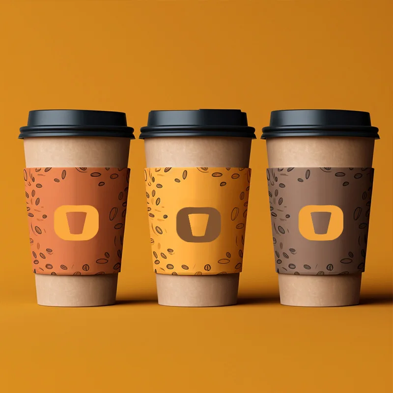 LOKYO New design to go degradable double wall disposable 500ml hot coffee paper cup with sleeve