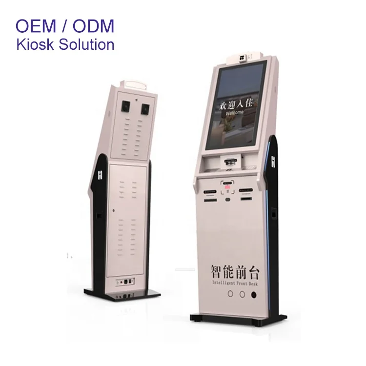 23.6 Inch Check in Hotel  Kiosk  RFID Room Card  Dispenser ID Passport  PAX  Payment Terminal Kiosk