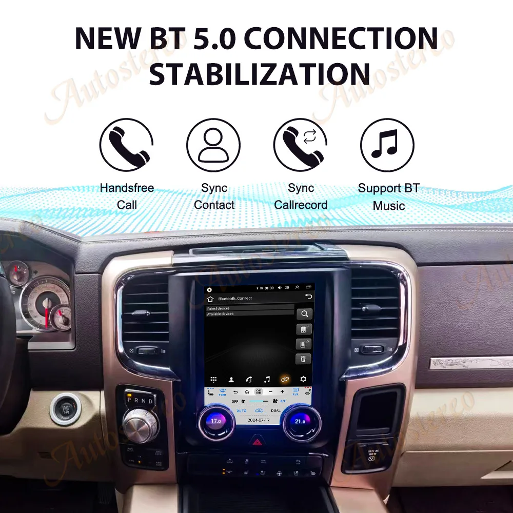 9.7 Inch Carplay For Dodge Ram 2013-2018 Car Radio Multimedia Auto Wireless HD Touch Screen GPS Navig Head Unit