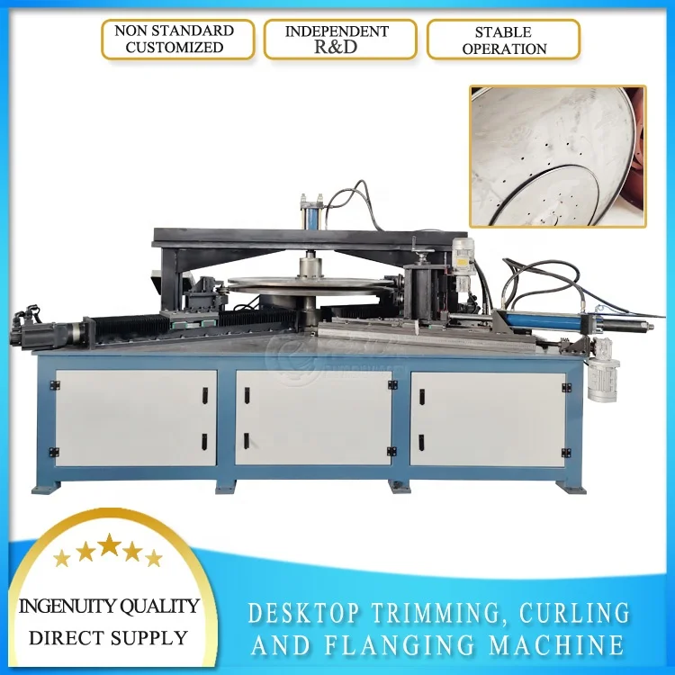 Stainless steel round desktop hydraulic trimming and curling equipment CNC flanging machine