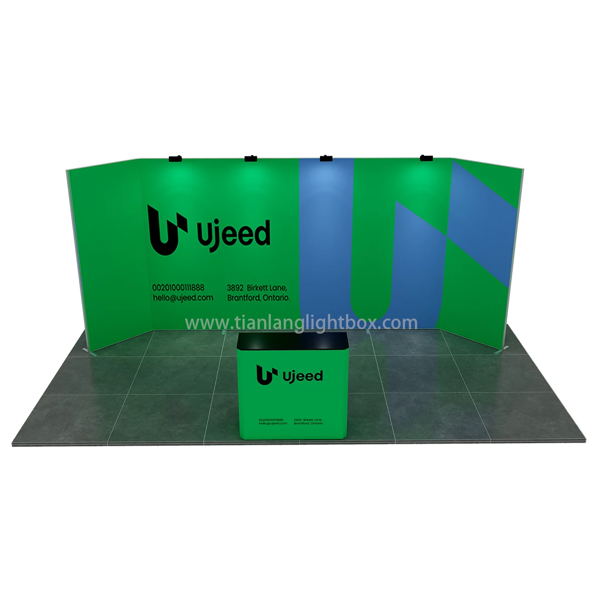 TianLang 10x20 portable trade show stand with toolless modular aluminum frames 3x6 exhibition booth display