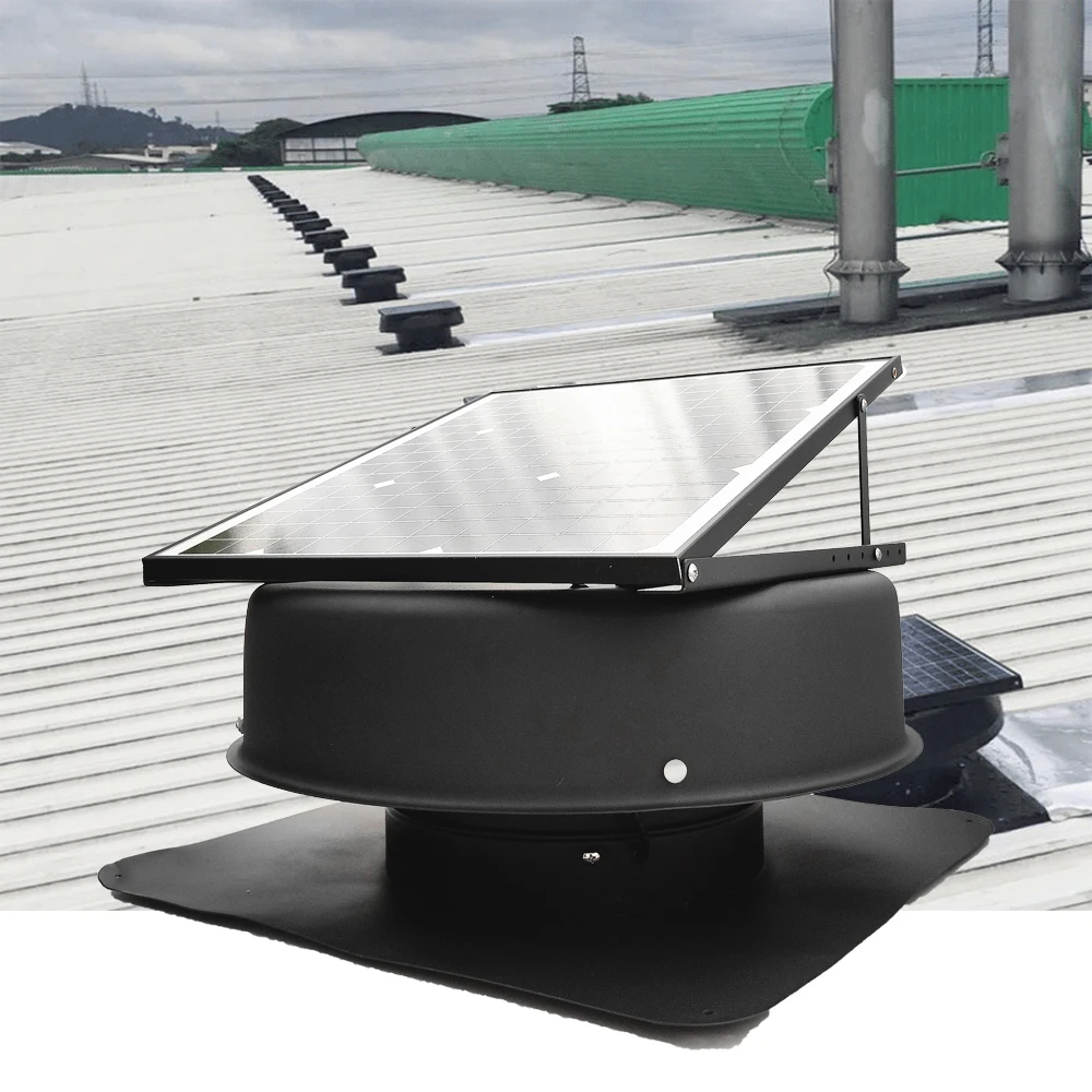 Greenhouse Heat Extraction Cooling Vent  Solar panel Powered Attic fan Solar Air Blower Roof Mount DC Exhaust Fan