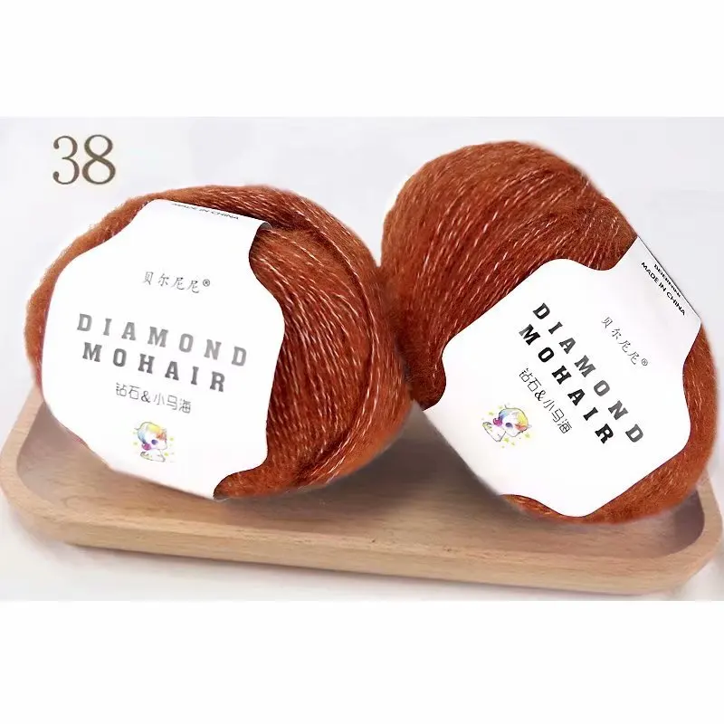 Manufacturers Direct Multi-color Knitted Soft Mohair Yarn Quality Crochet Yarn