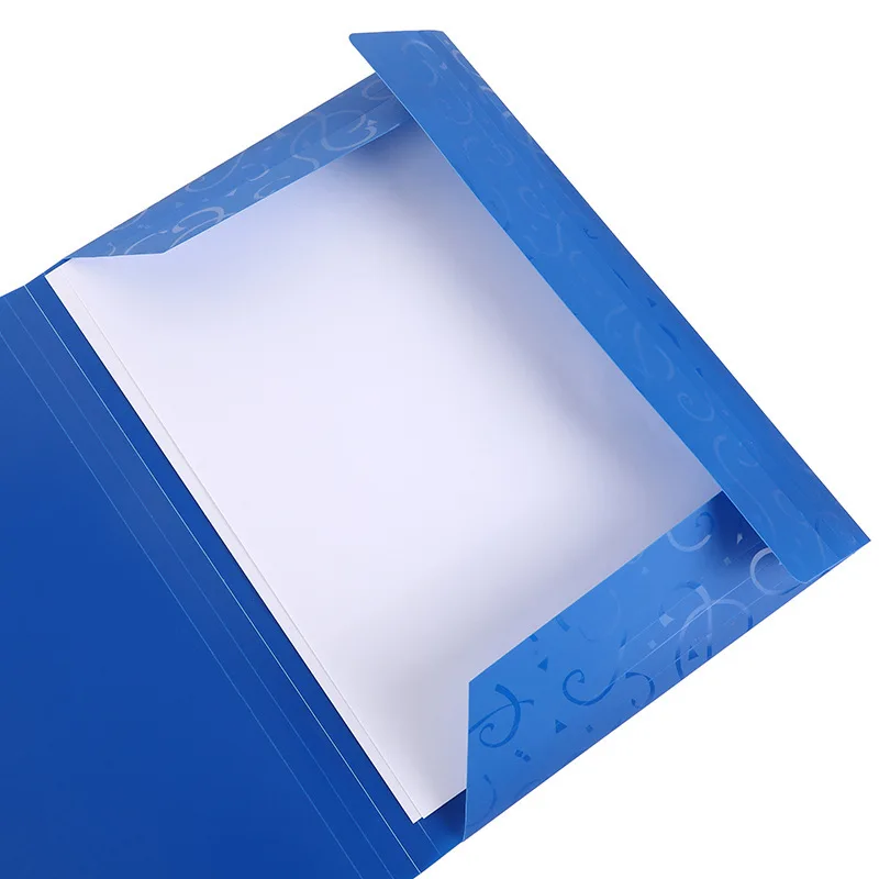 Embossing logo on Front Paper Elastic Drawing Folder Customized White Presentation Folder Printing with logo