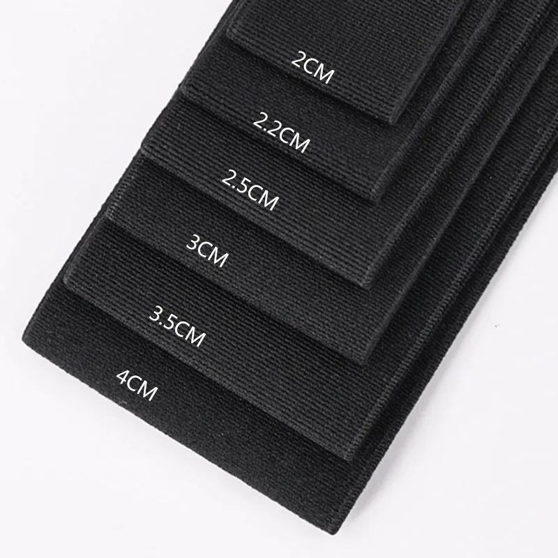 1cm 2cm 2 Inch 25mm Colorful pure color woven screw thread nylon Polyester Rubber Band garment tape Thickened Elastic Webbing