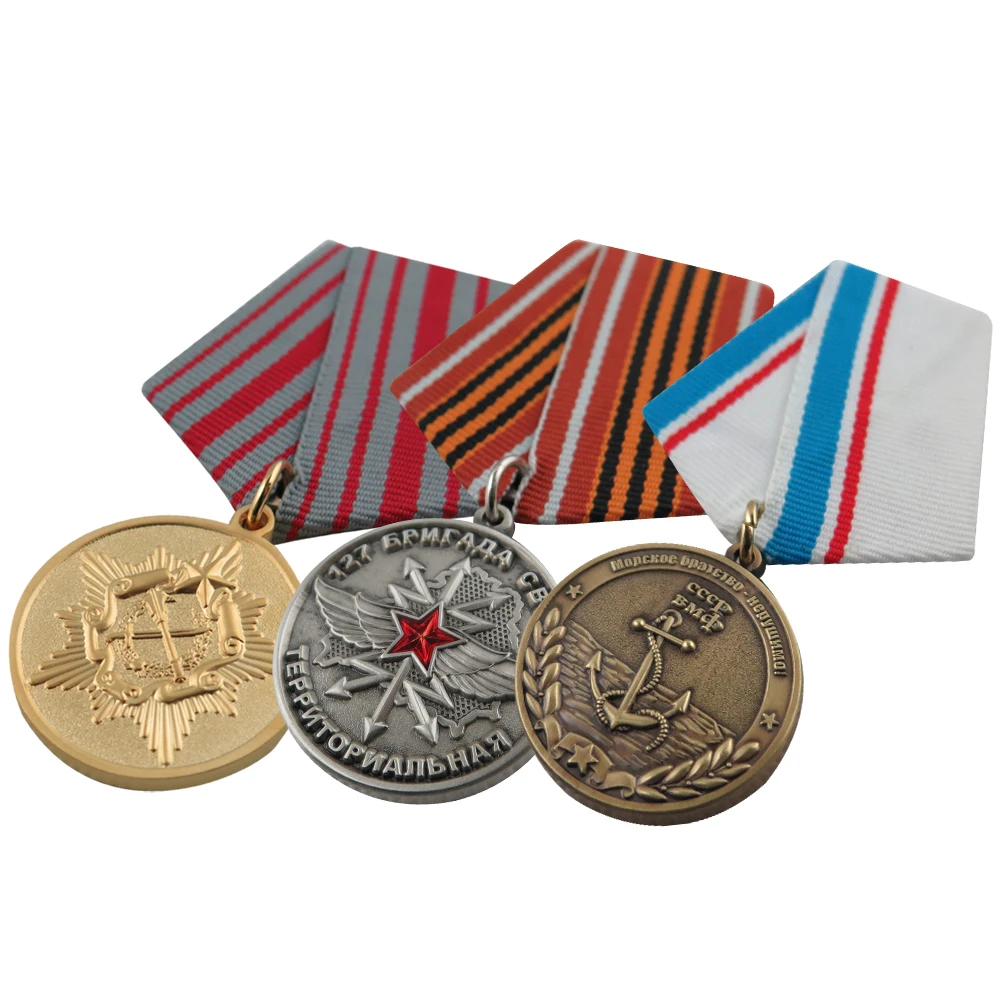 Personalized Gift Award Medals Custom Logo Royal Medal Ribbon Sport Team Building Medal Of Honor