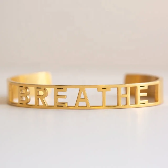 Customized Meaningful Jewelry Bold Reminder Inspiring Poem Description Mantra Statement Bands For loved self-care