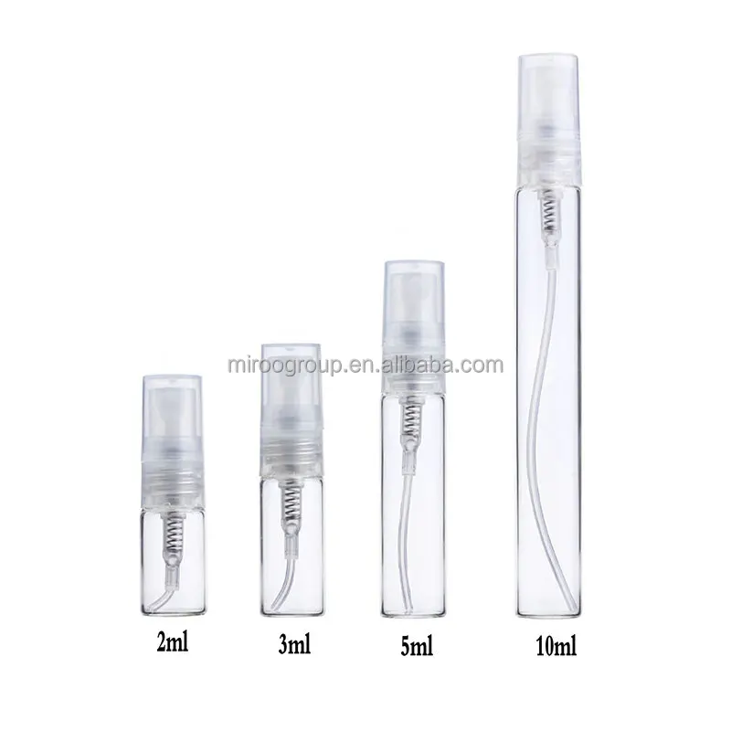 2ml 3ml 5ml 10ml Transparent Clear Mini Perfume Glass Sample Tester Mist Spray Bottles Empty Travel Cosmetic Bottle Glass Vials