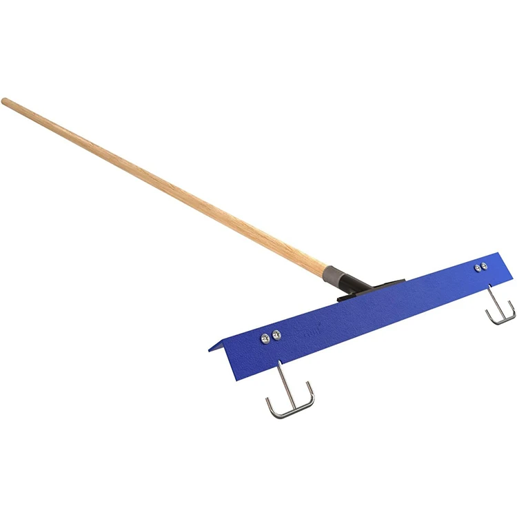 JH-Mech Tool Asphalt Rake Magnesium 37 Tines Easy Operating Handheld Screeding Stainless Steel Concrete Metal Rake