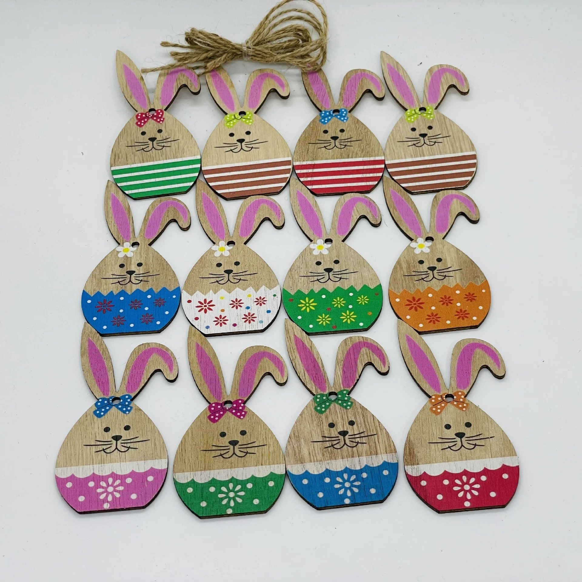New Easter Bunny Wooden Crafts for Home Decoration Small Series of Fun DIY Knick-Knacks for Children