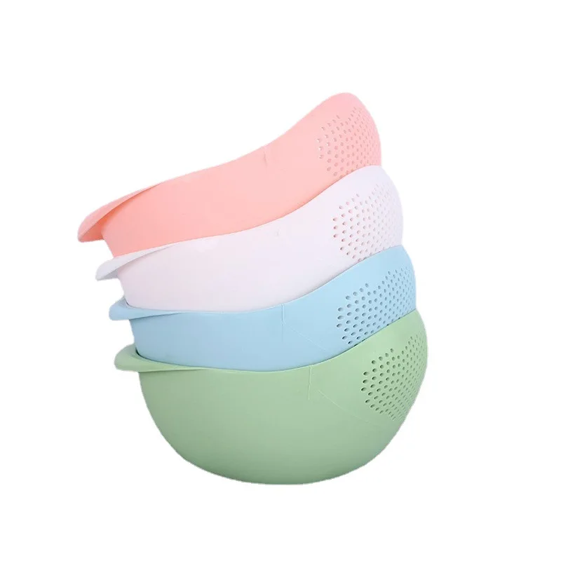 Thickened Food Grade Plastic Rice Washer Strainer washing colander with Handle for Vegetables and Fruits Water Drain bowl