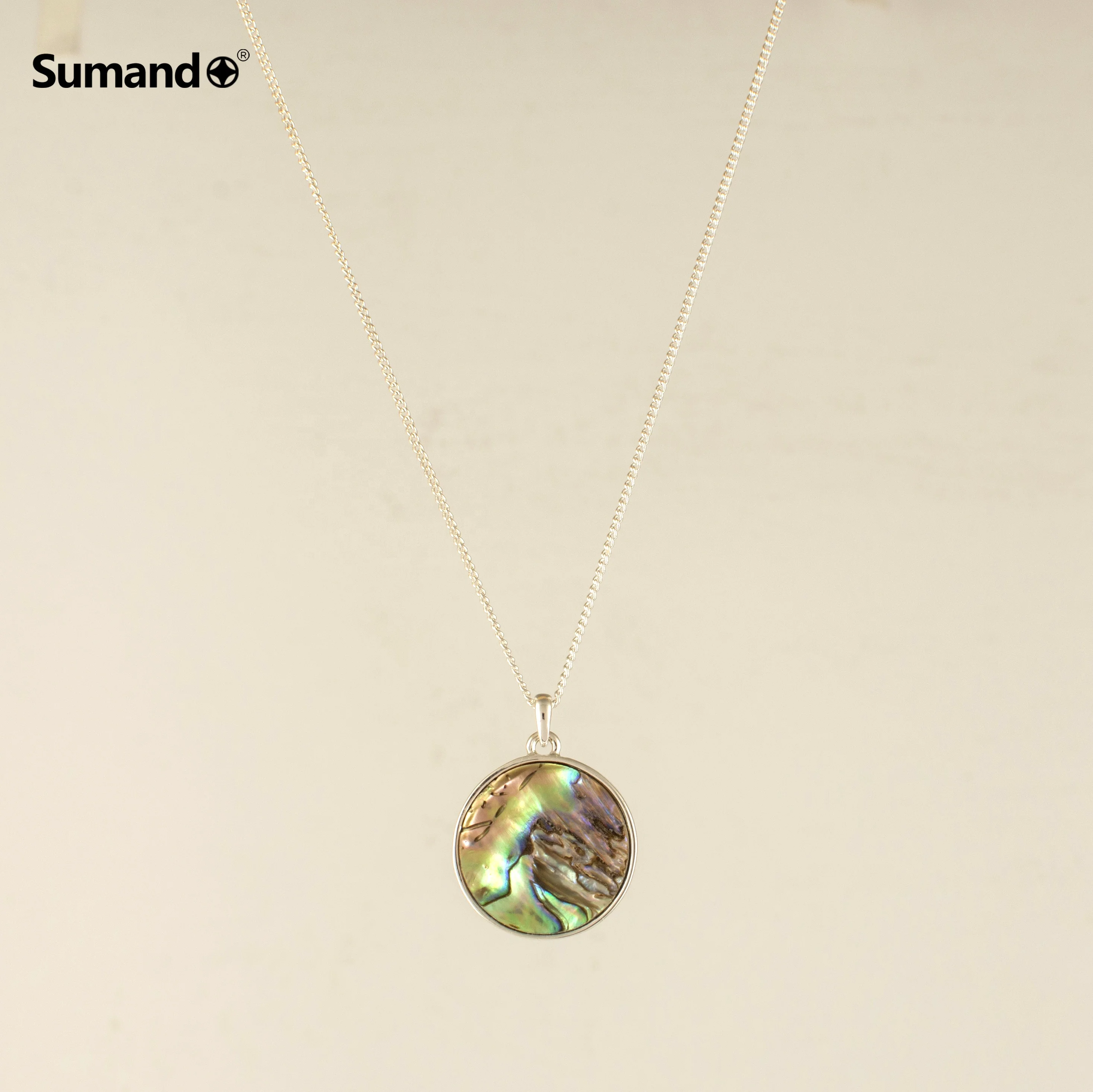 Sumando fashionable crystal tree of life choker abalone shell pendant necklace